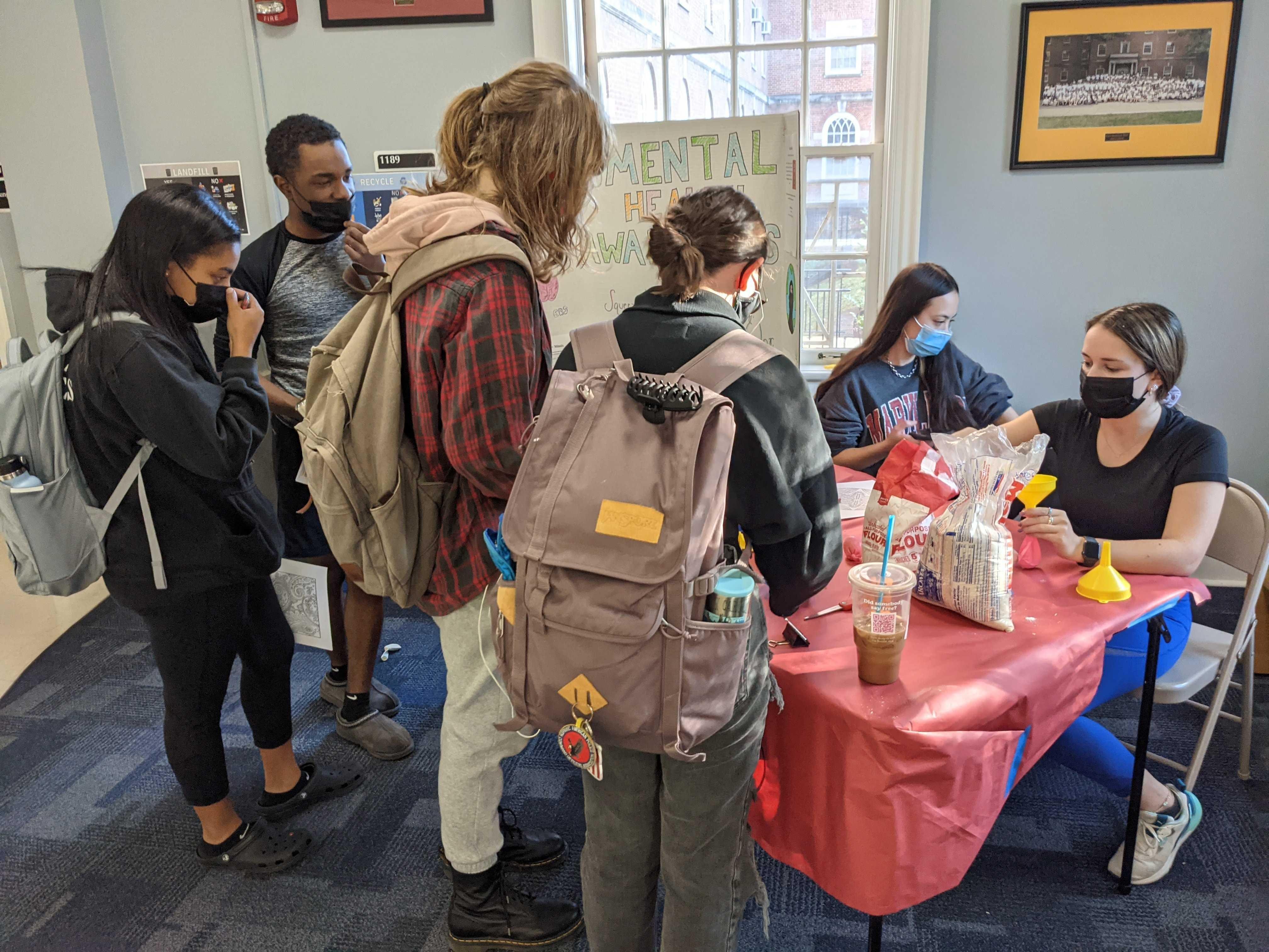 Students at an event in Cumberland Hall