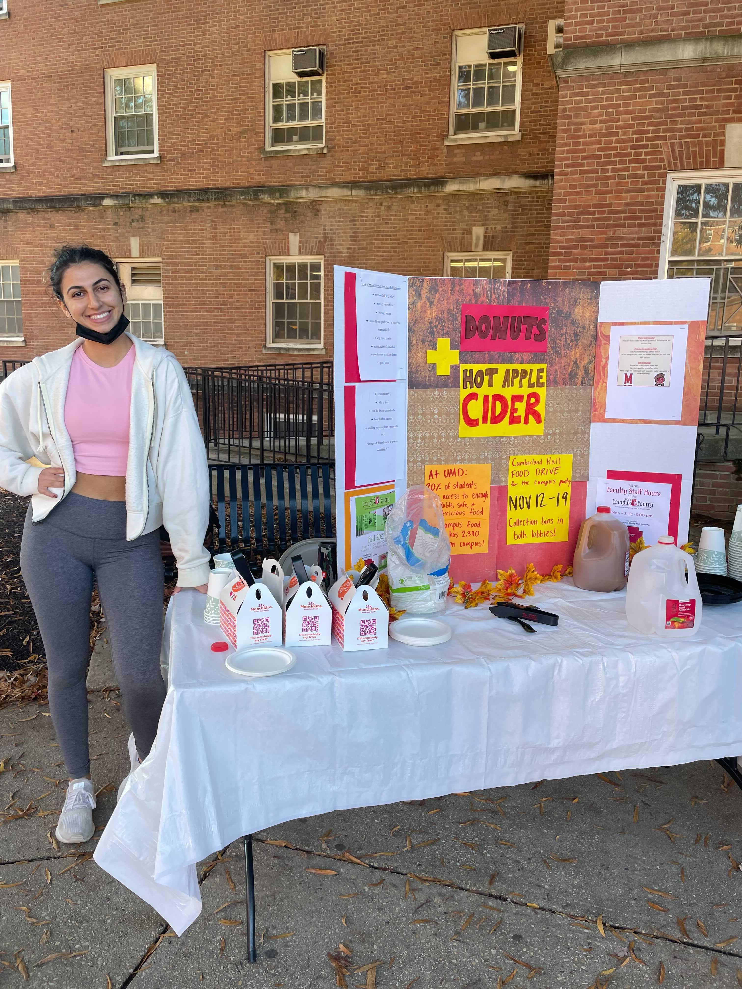 A council member running an event