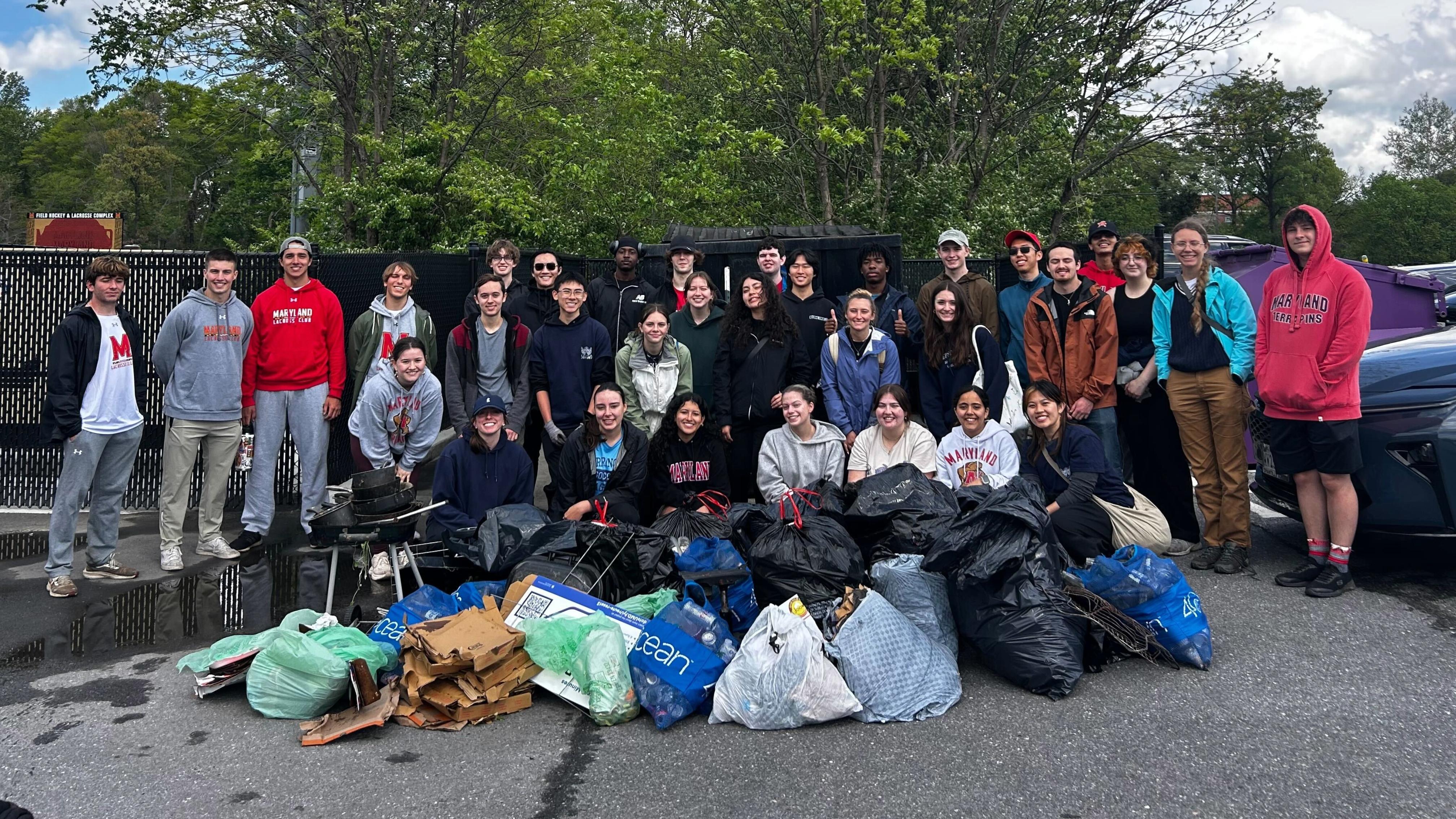 Student volunteering at Maryland Beautification Day